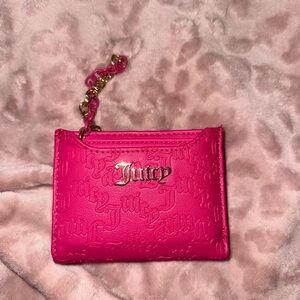 Juicy Couture Fuchsia Card Holder with Gold Chain